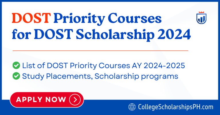 DOST Priority Courses for DOST Scholarship 2024-2025